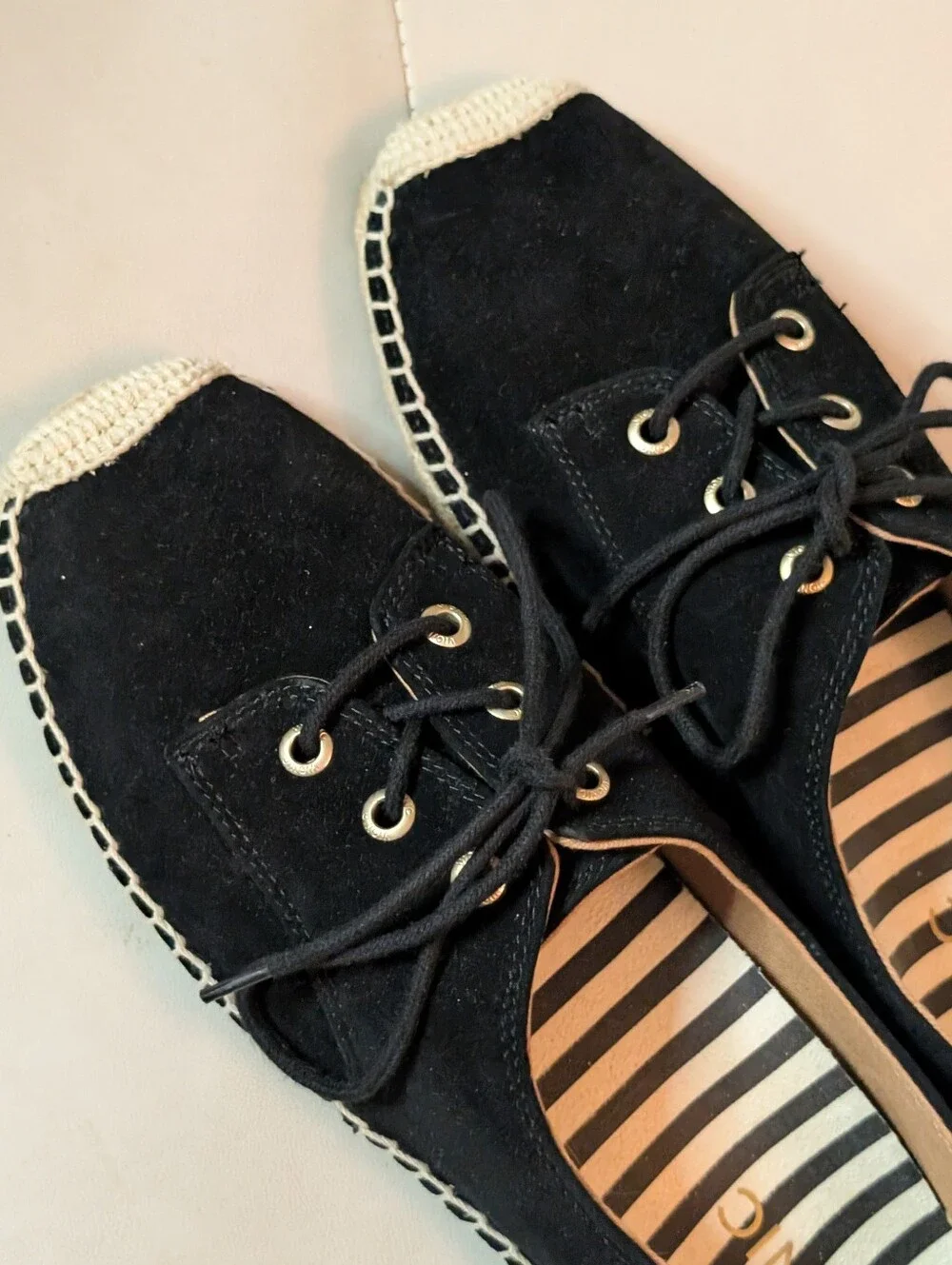 VIONIC Rayne Black Shoes Size 9 Lace Up Espadrille